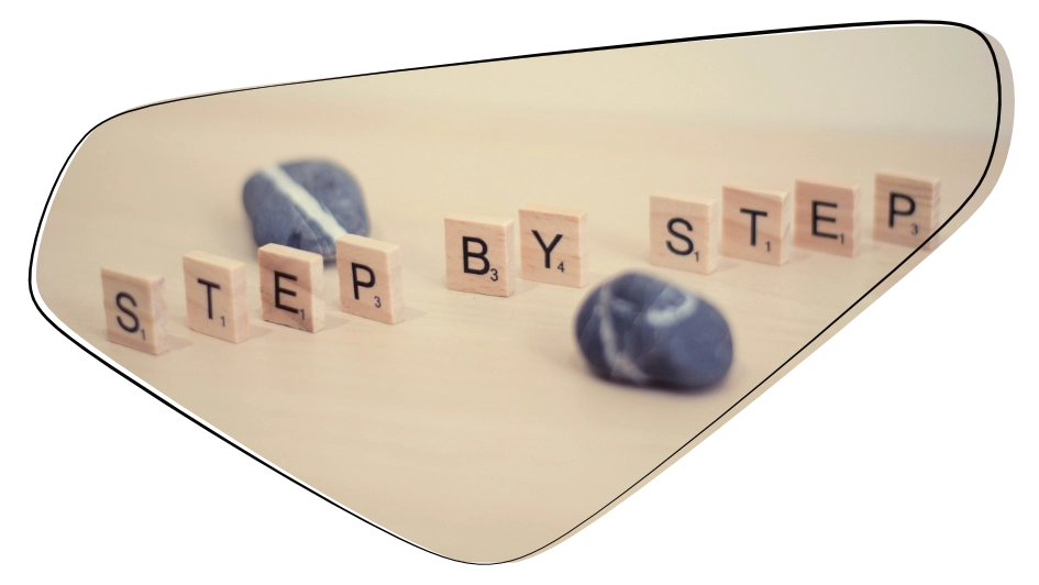 Lösungen werden mit jedem Schritt klarer Step by Step